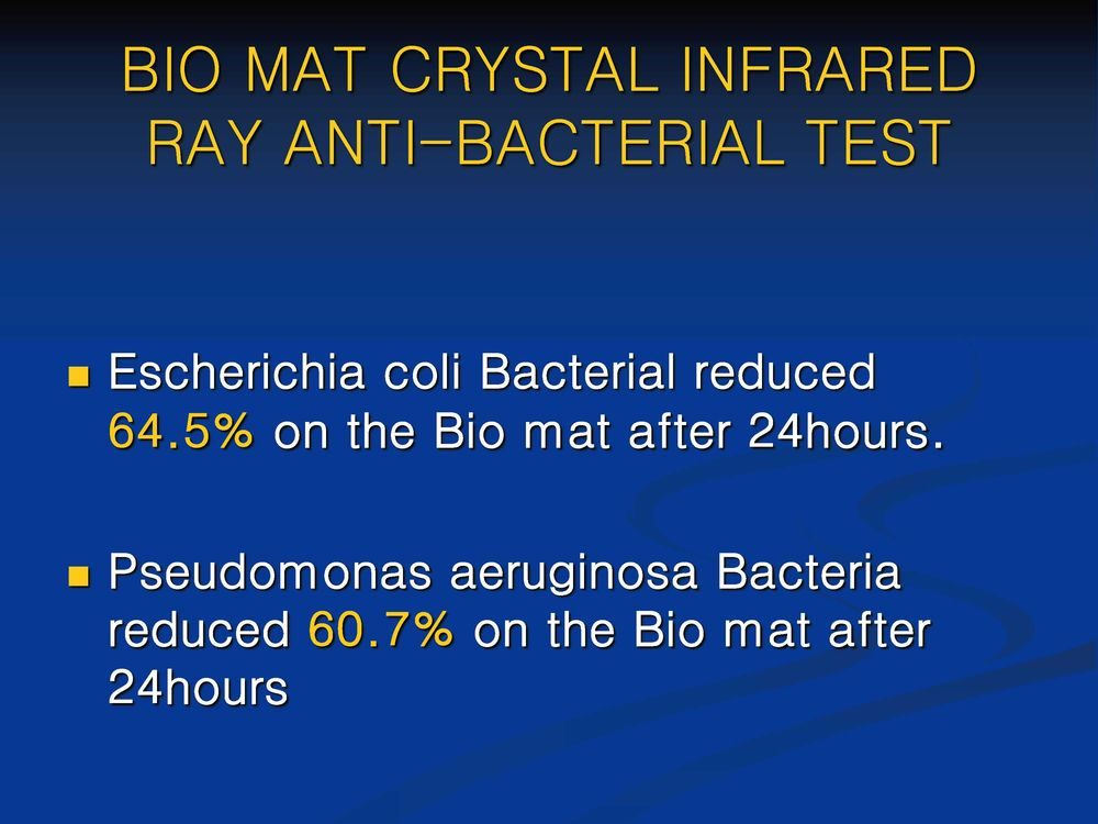 Biomat Crystal infrared Ray Anti-Bacterial Test